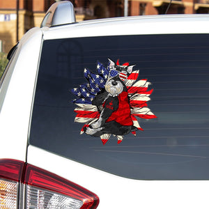Miniature Schnauzer Happy Independence Day Car Sticker