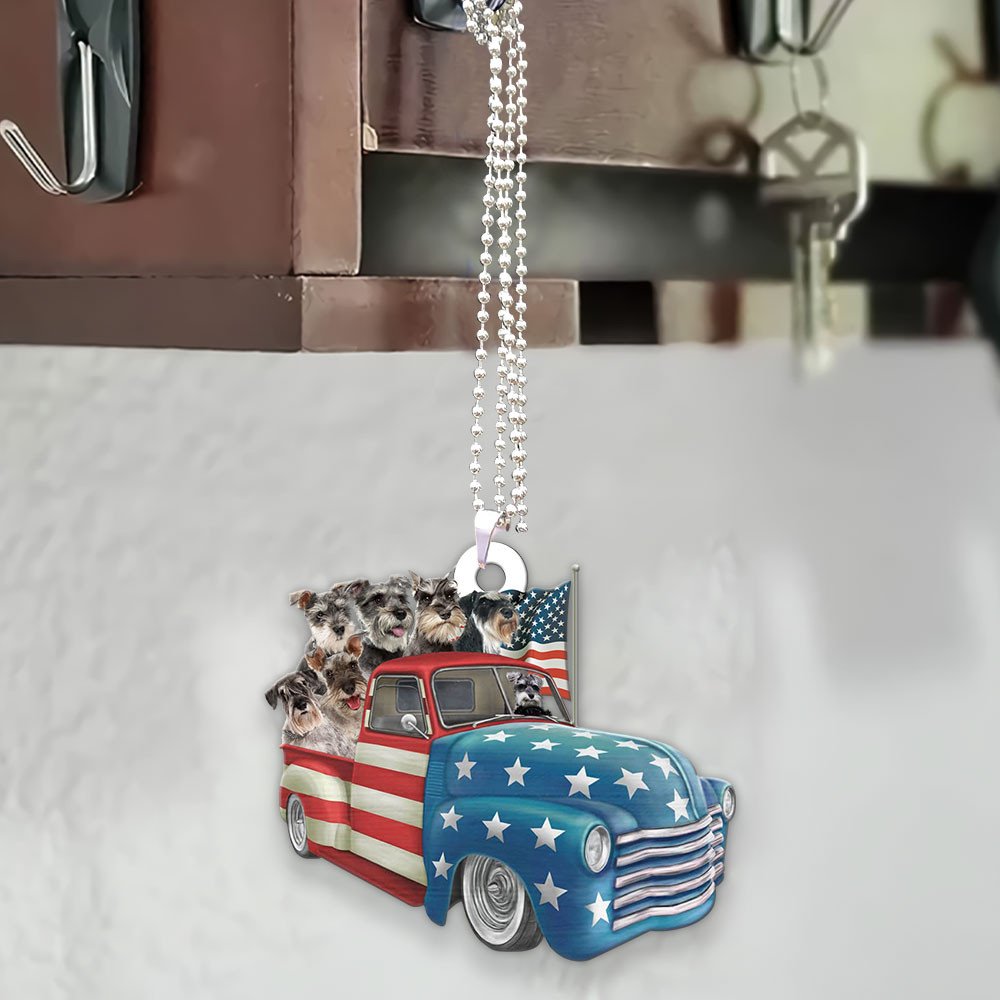 Miniature Schnauzer Happy Independence Day Two Sides Ornament