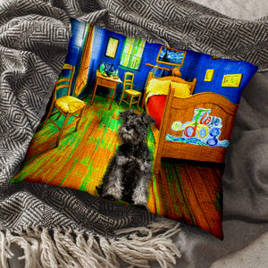 Miniature Schnauzer In the Bedroom-Pillow Case