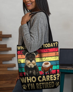 Miniature Schnauzer Who Cares-Cloth Tote Bag