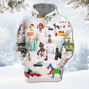 Miniature schnauzer-Winter Holiday Hoodie