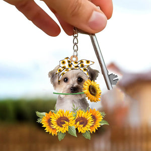 Morkie-Dog Mom Keychain