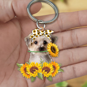 Morkie-Dog Mom Keychain