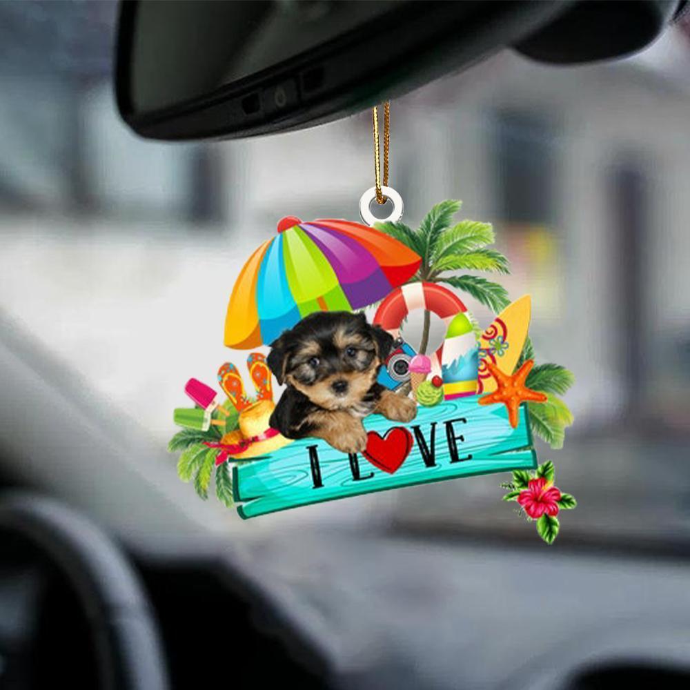 Morkie-I Love Summer-Two Sided Ornament