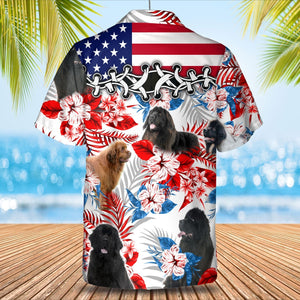 Newfoundland American Flag Hawaiian Shirt