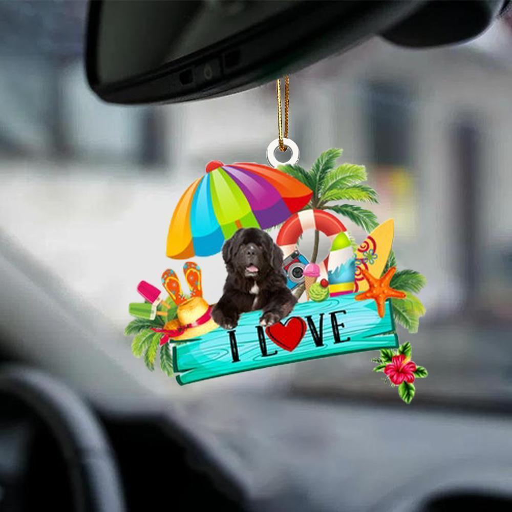 Newfoundland-I Love Summer-Two Sided Ornament