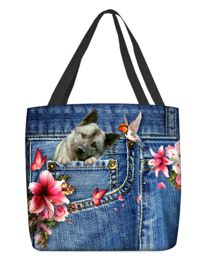 Norwegian Elkhound-Lily Cloth Tote Bag