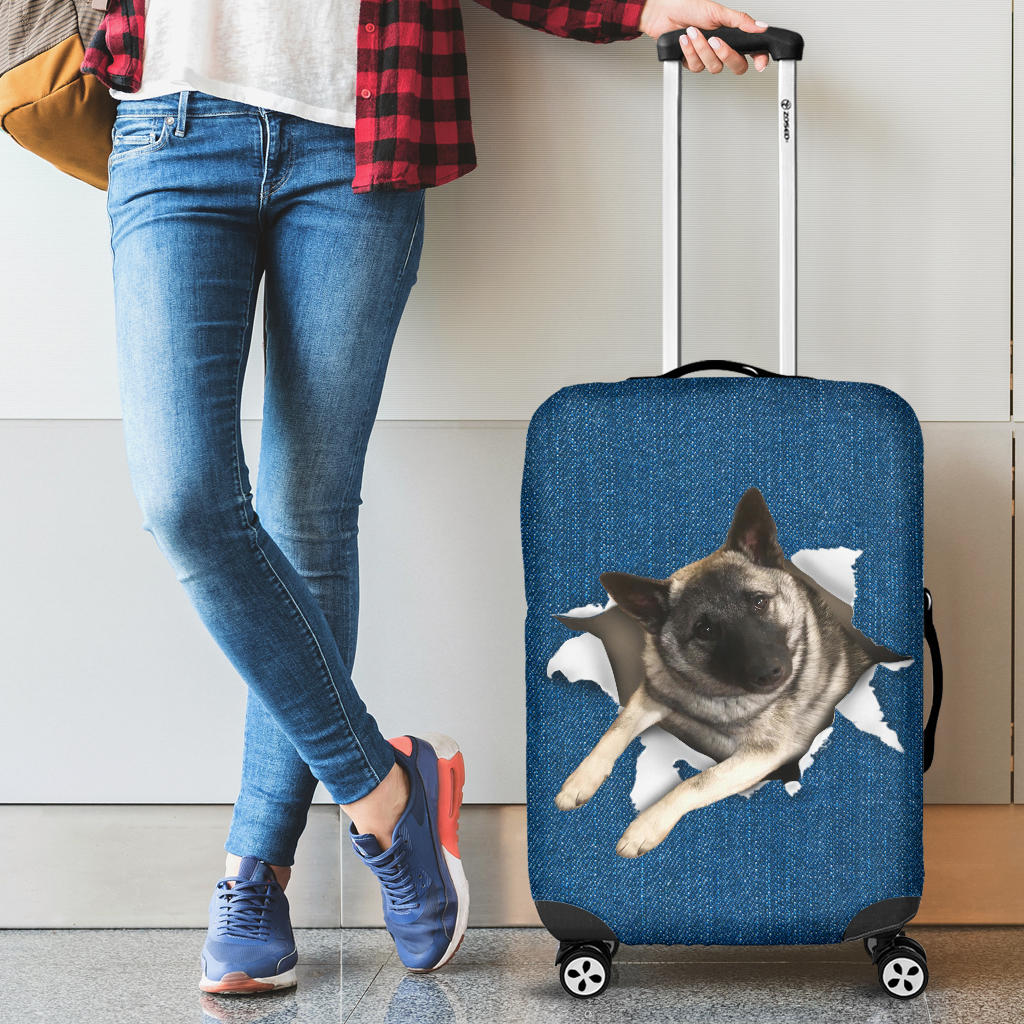 Norwegian Elkhound-Torn Paper Luggage Covers