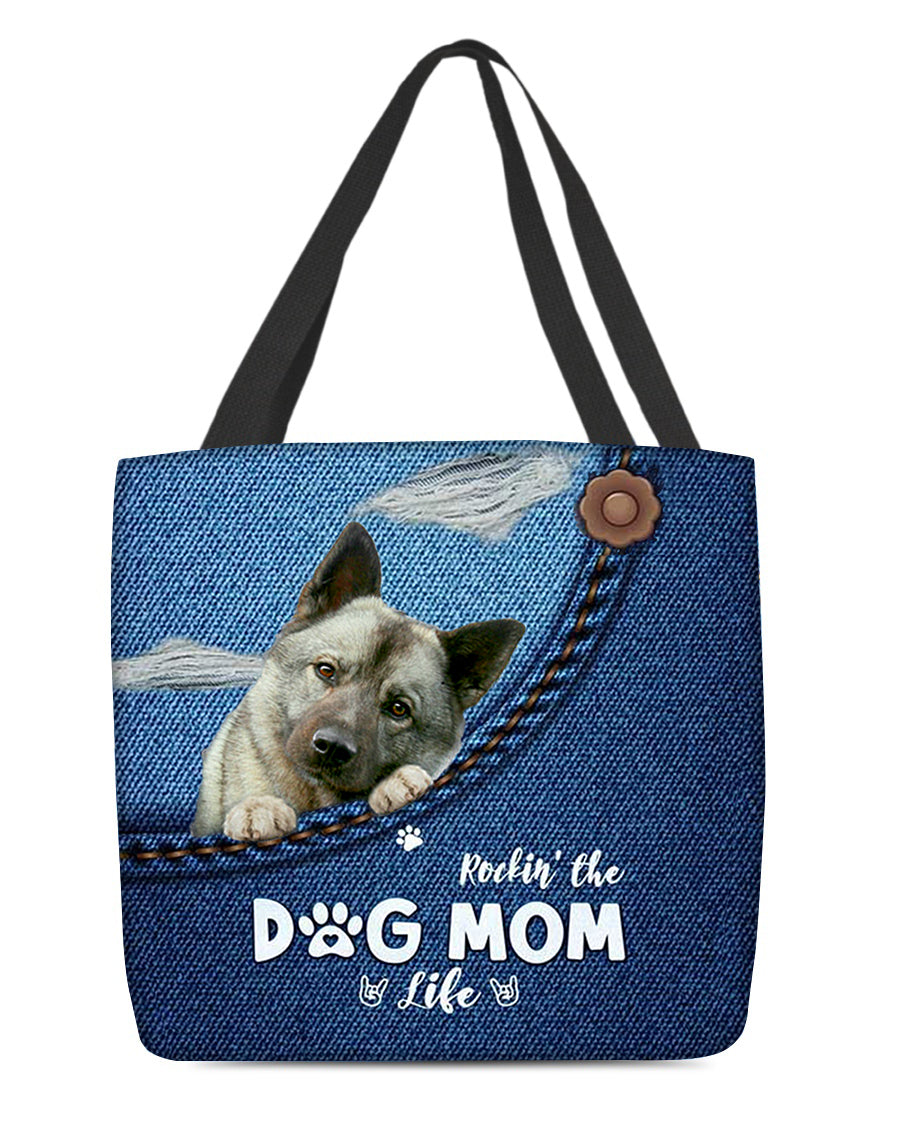 Norwegian Elkhound-Dog Mom Life-Cloth Tote Bag