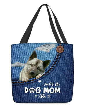 Norwegian Elkhound-Dog Mom Life-Cloth Tote Bag