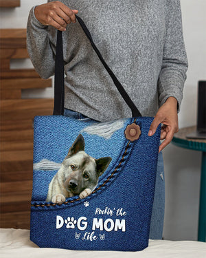 Norwegian Elkhound-Dog Mom Life-Cloth Tote Bag