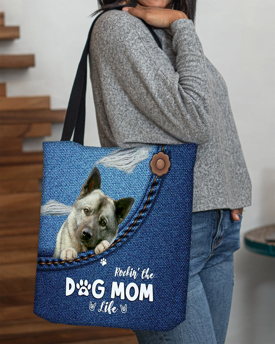 Norwegian Elkhound-Dog Mom Life-Cloth Tote Bag