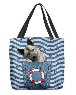 Norwegian Elkhound On Board-Cloth Tote Bag