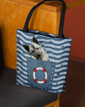 Norwegian Elkhound On Board-Cloth Tote Bag