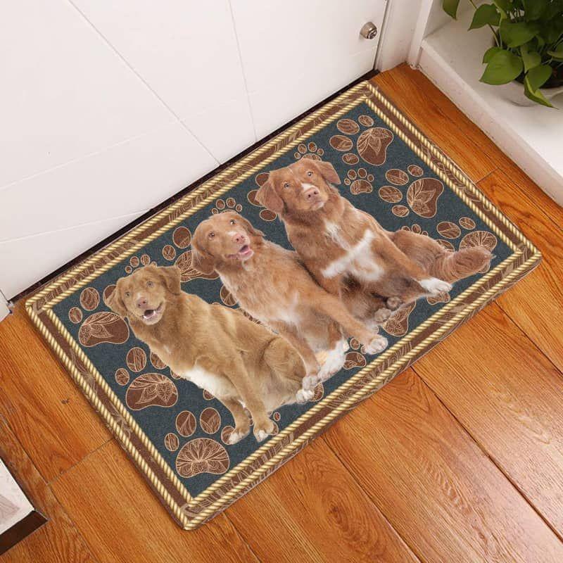 Nova Scotia Duck Tolling Retrieve-Flower Paw Doormat