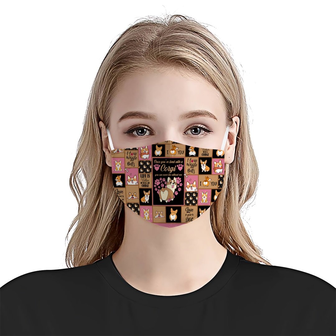 ONCE YOU'VE LIVED WITH A CORGI DOG EZ15 3007 Face Mask