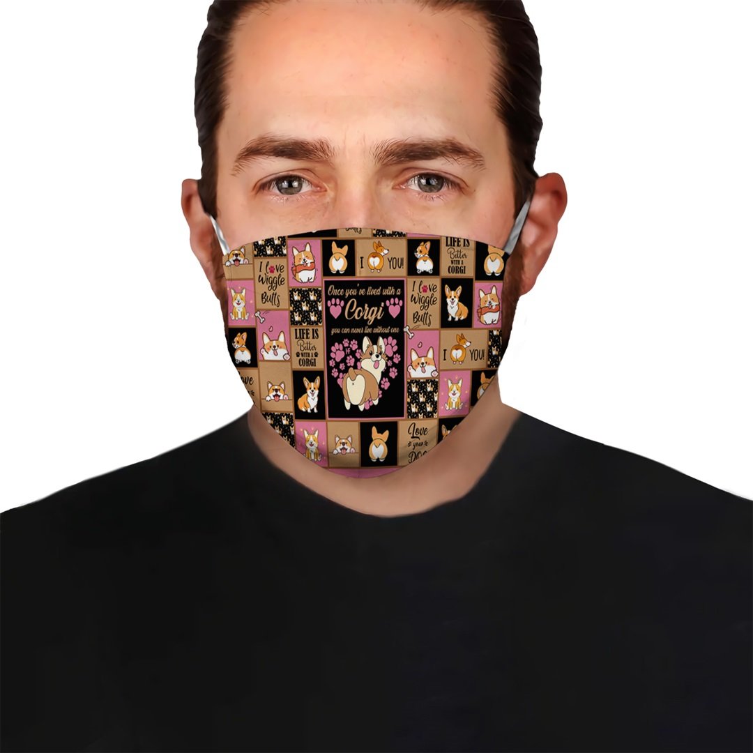 ONCE YOU'VE LIVED WITH A CORGI DOG EZ15 3007 Face Mask