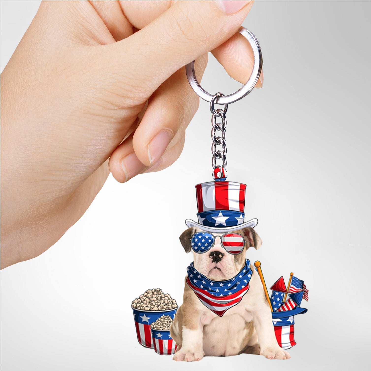 Old English Bulldog 1-July Stuff Flat Acrylic Keychain