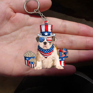 Old English Bulldog 1-July Stuff Flat Acrylic Keychain