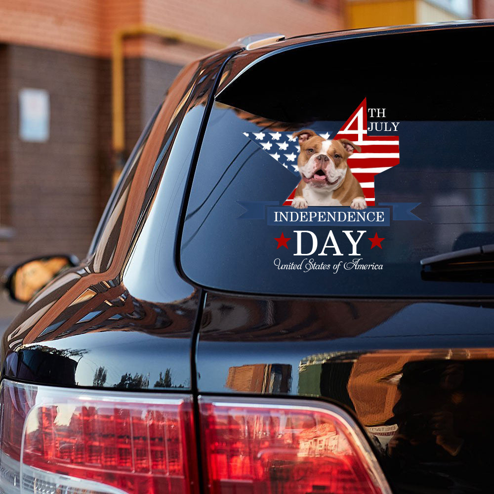 Old English Bulldog-Independent Day2 Car Sticker