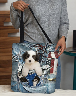 Old English Sheepdog-Ripped Jeans-Cloth Tote Bag