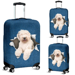 Old English Sheepdog-Torn Paper Luggage Covers