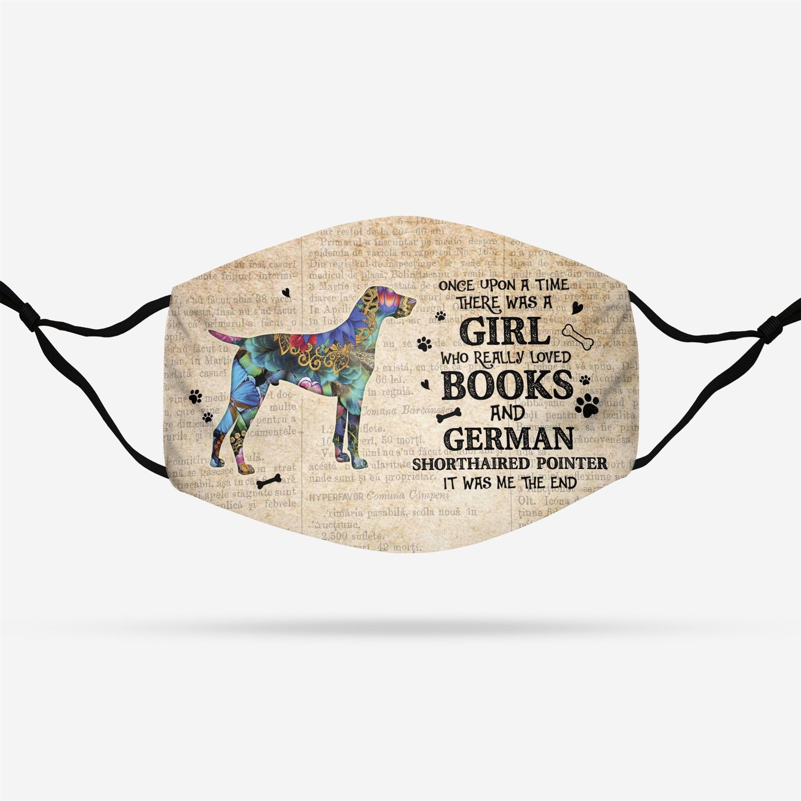 Once Upon A Time Books and German Shorthaired Pointer EZ07 1108 Face Mask
