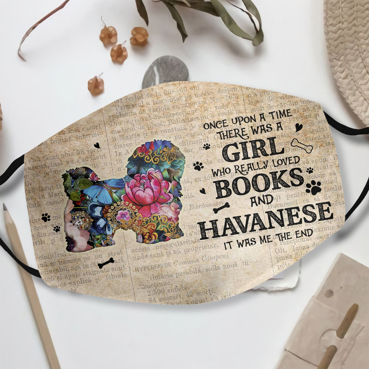 Once Upon A Time Books and Havanese EZ07 1108 Face Mask