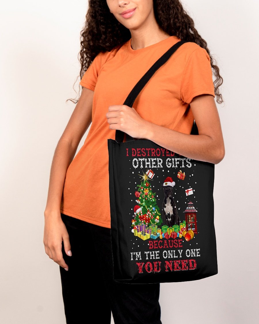 Only One-BLACK American Staffordshire Terrier-Cloth Tote Bag
