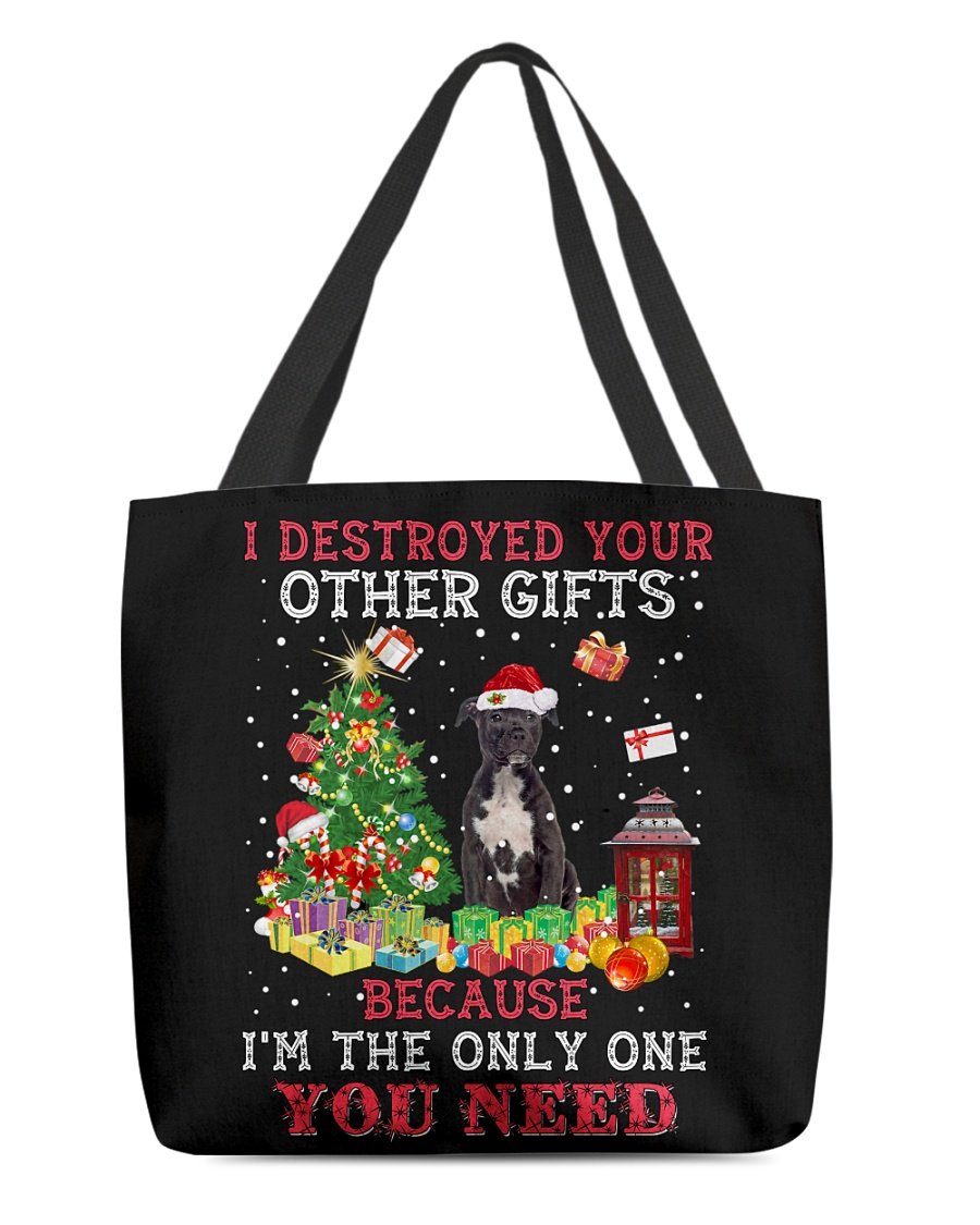 Only One-BLACK American Staffordshire Terrier-Cloth Tote Bag