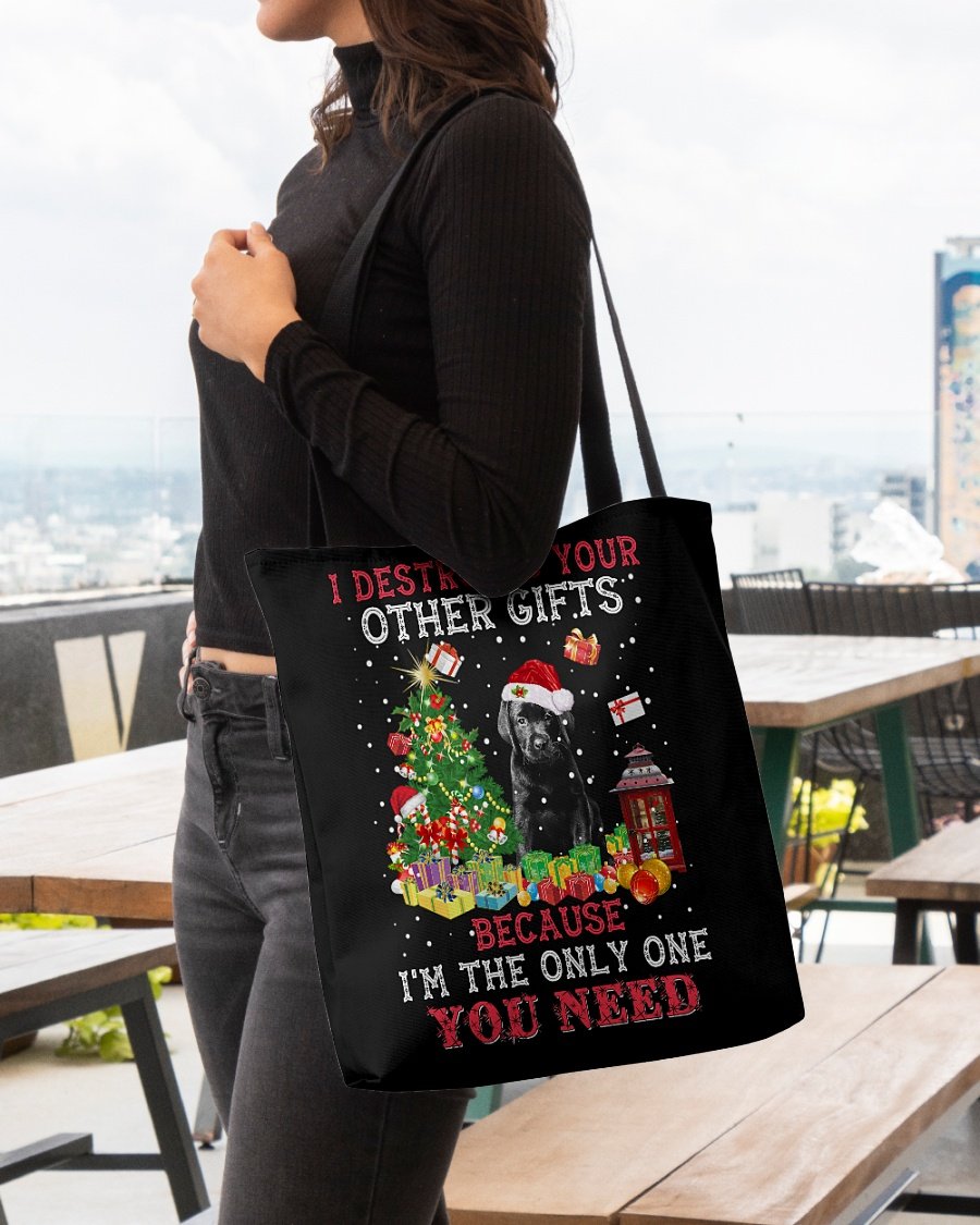 Only One-BLACK Labrador Pup-Cloth Tote Bag