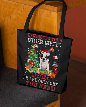 Only One-BRINDLE Boston Terrier-Cloth Tote Bag