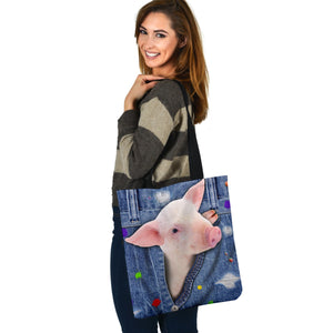 PIG-The Rainbow-Cloth Tote Bag