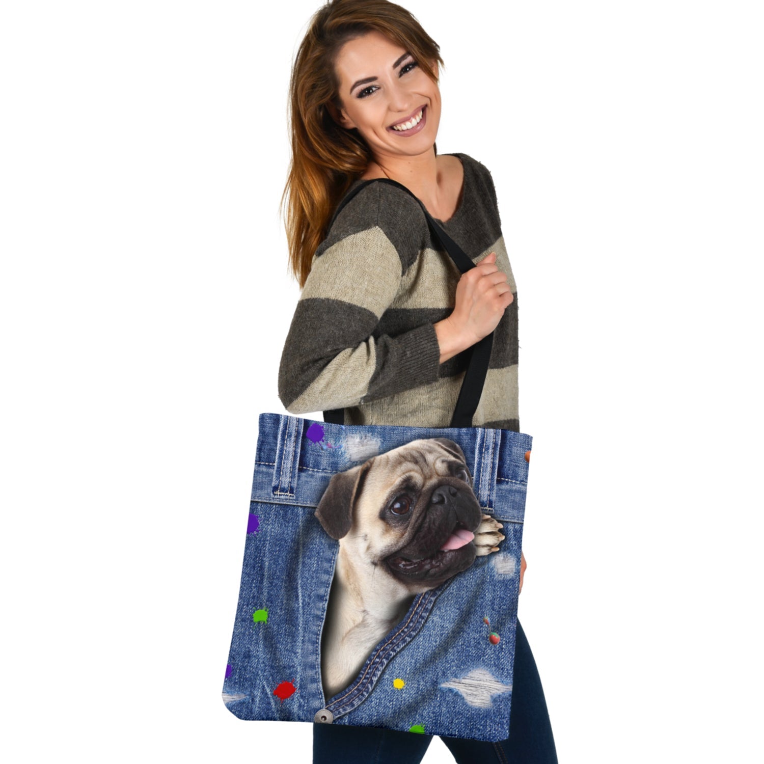 PUG-The Rainbow-Cloth Tote Bag