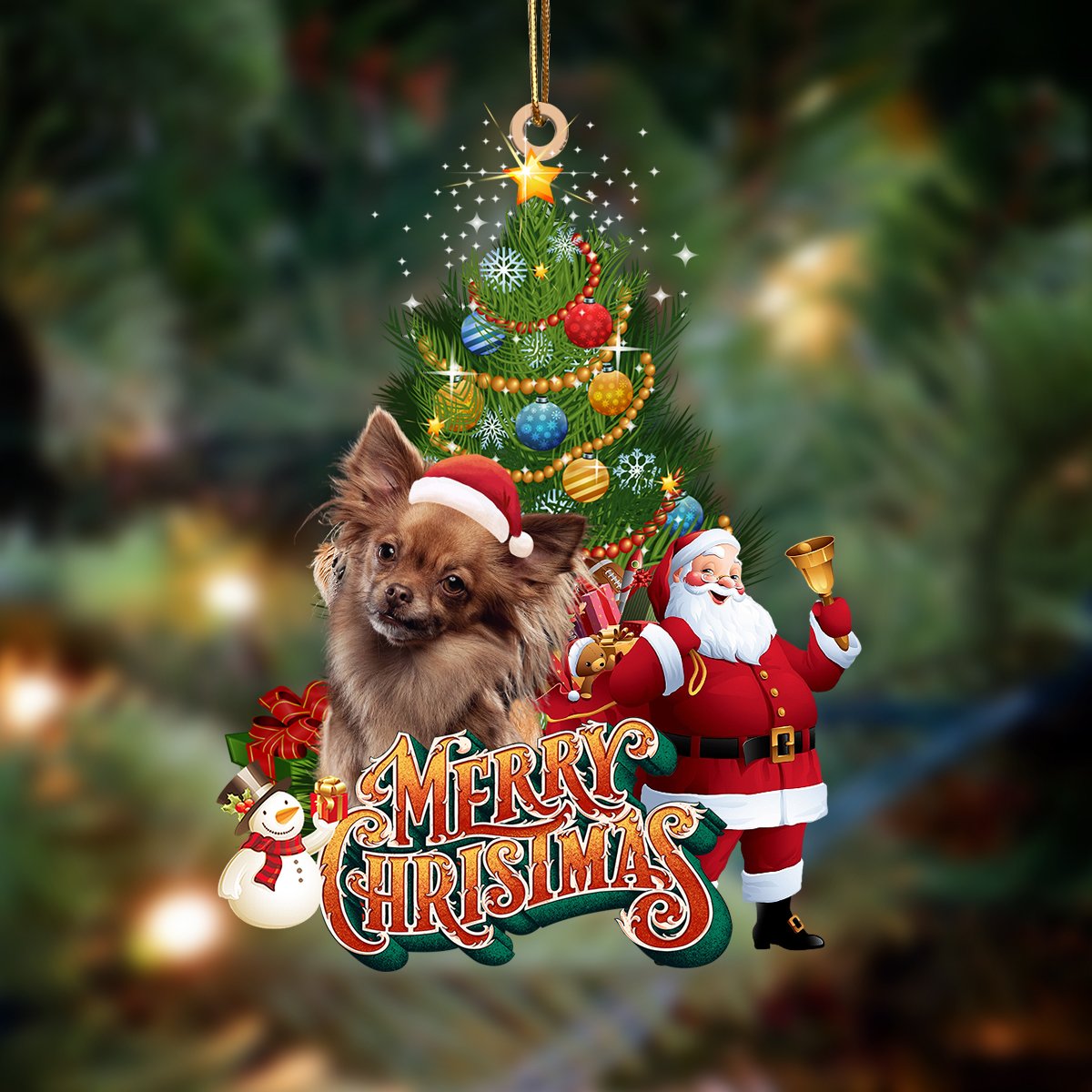 Papillon-Christmas Tree&Dog Hanging Ornament