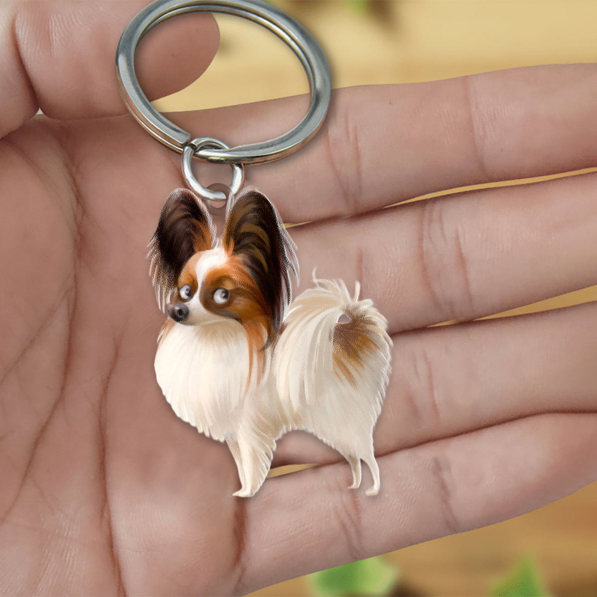 Papillon-Look at me flat Acrylic Keychain