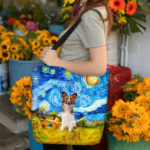 Papillon-Oil Painting-Cloth Tote Bag