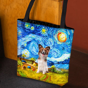 Papillon-Oil Painting-Cloth Tote Bag