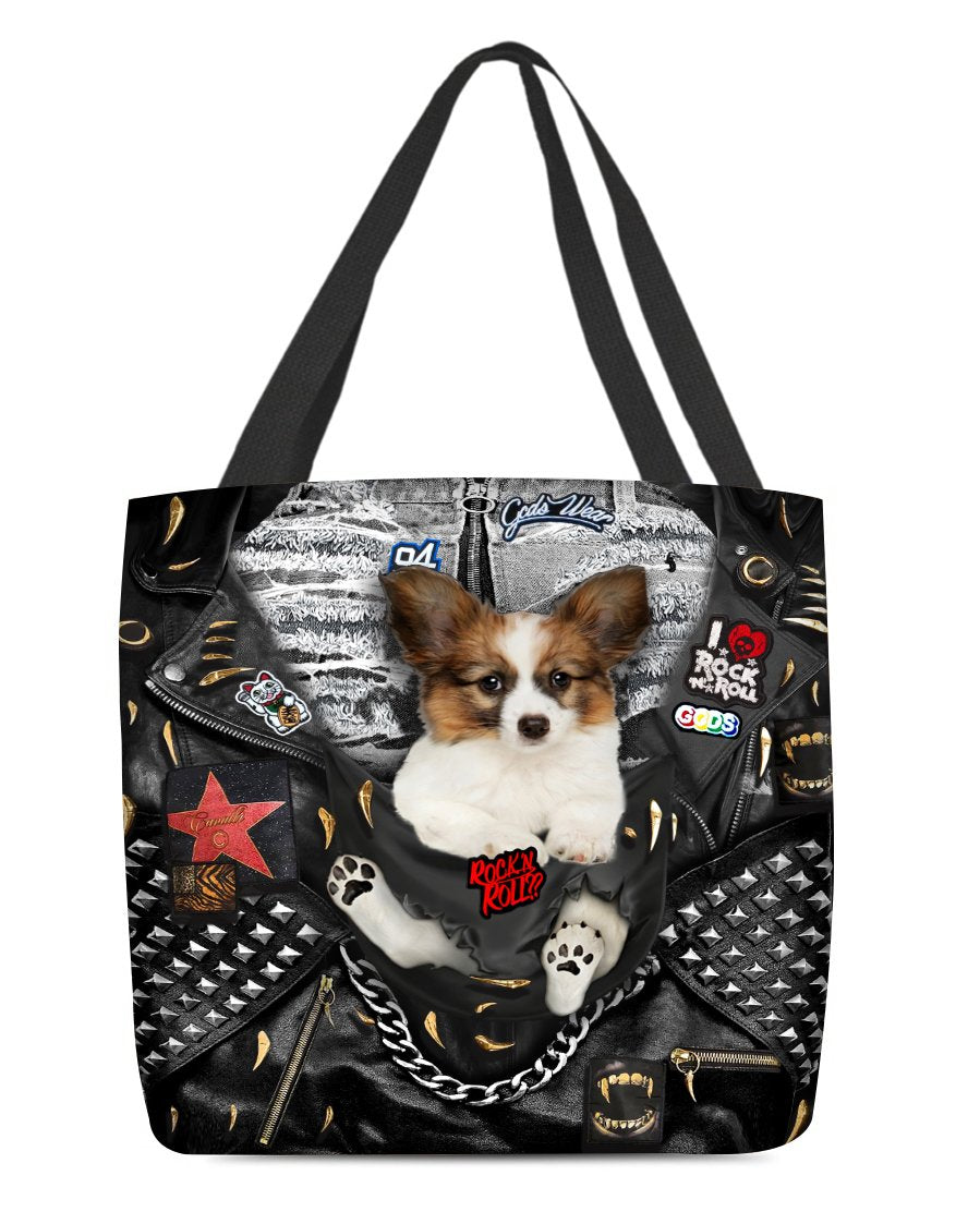 Papillon-Rock Dog-Cloth Tote Bag