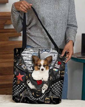 Papillon-Rock Dog-Cloth Tote Bag