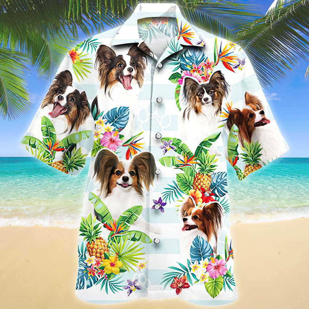 Papillon Tropical Flower Hawaiian Shirt