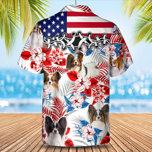 Papillon American Flag Hawaiian Shirt