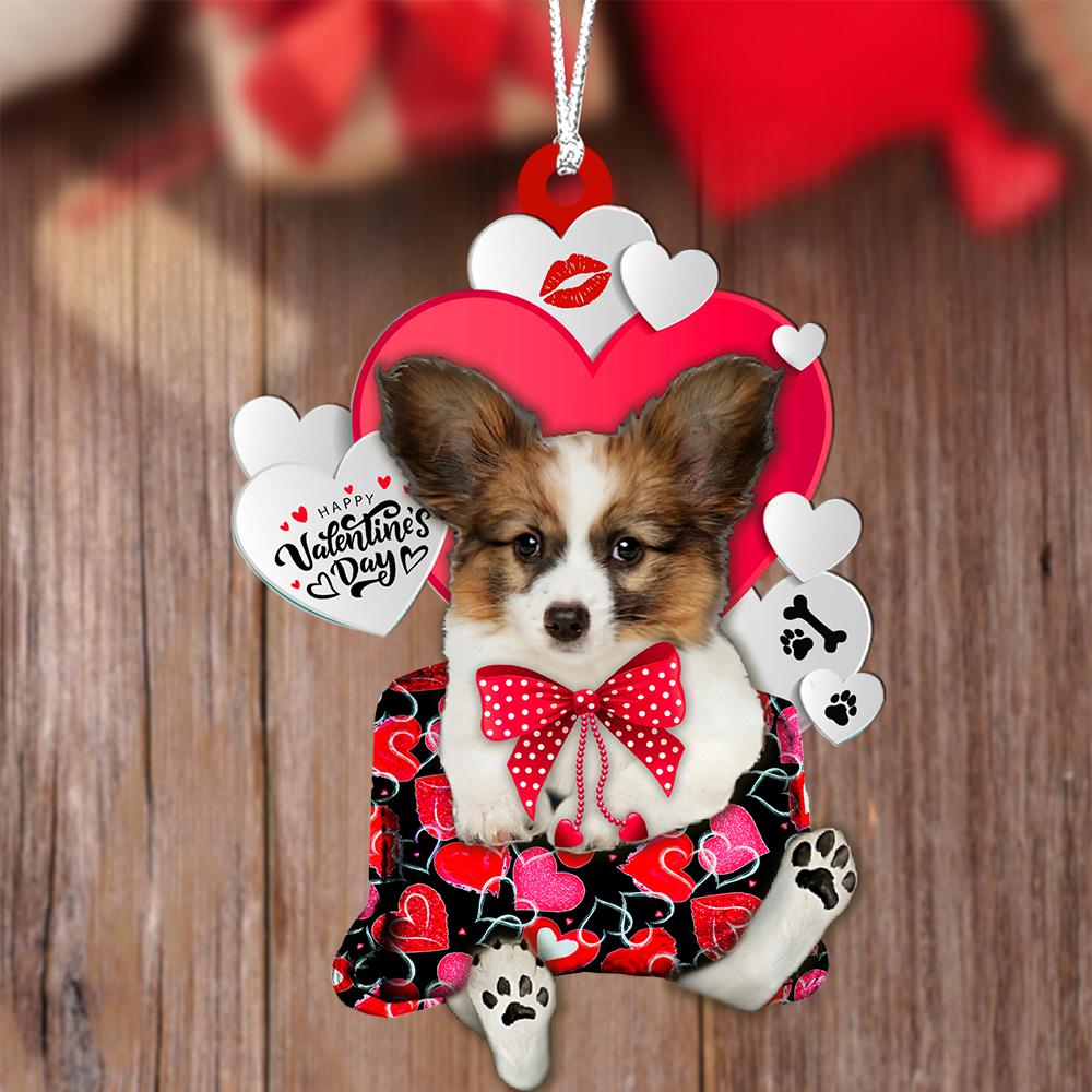 Papillon Valentine's Day Sleeping Bag-Two Sides Ornament