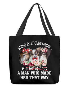 Papillon-Crazy Woman Cloth Tote Bag