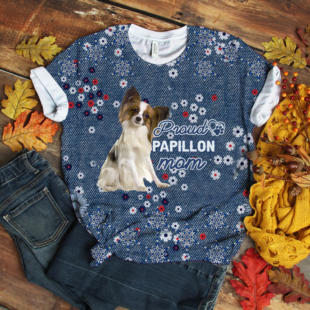 Papillon (2) Pround Mom T-shirt