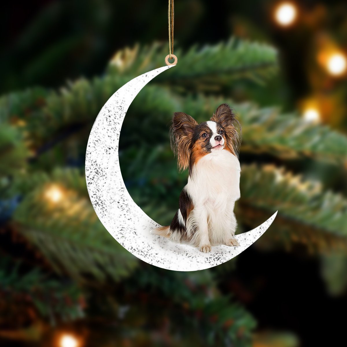 Papillon-Sit On The Moon-Two Sided Ornament