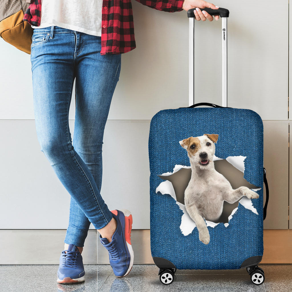 Parson Russell Terrier-Torn Paper Luggage Covers