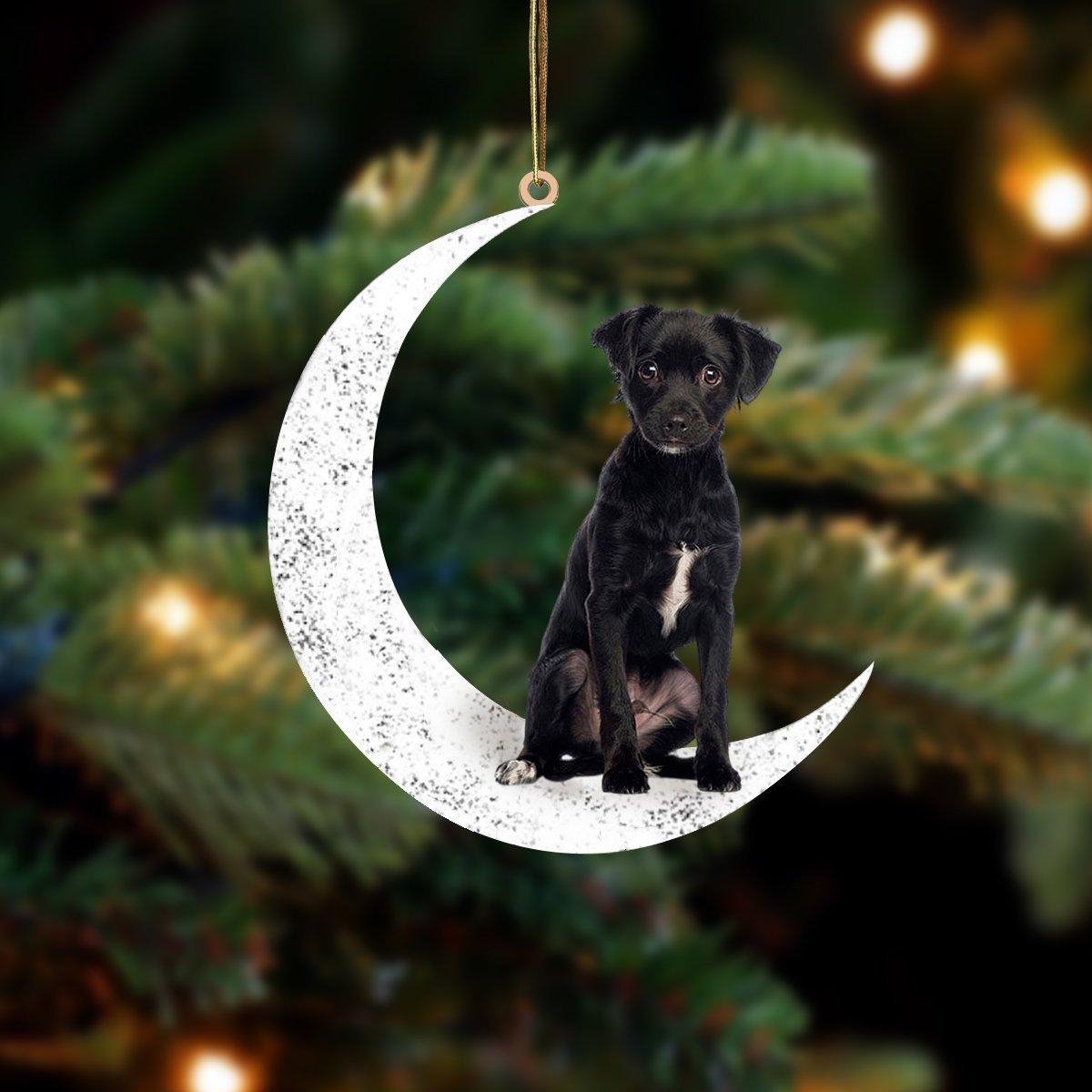 Patterdale Terrier-Sit On The Moon-Two Sided Ornament