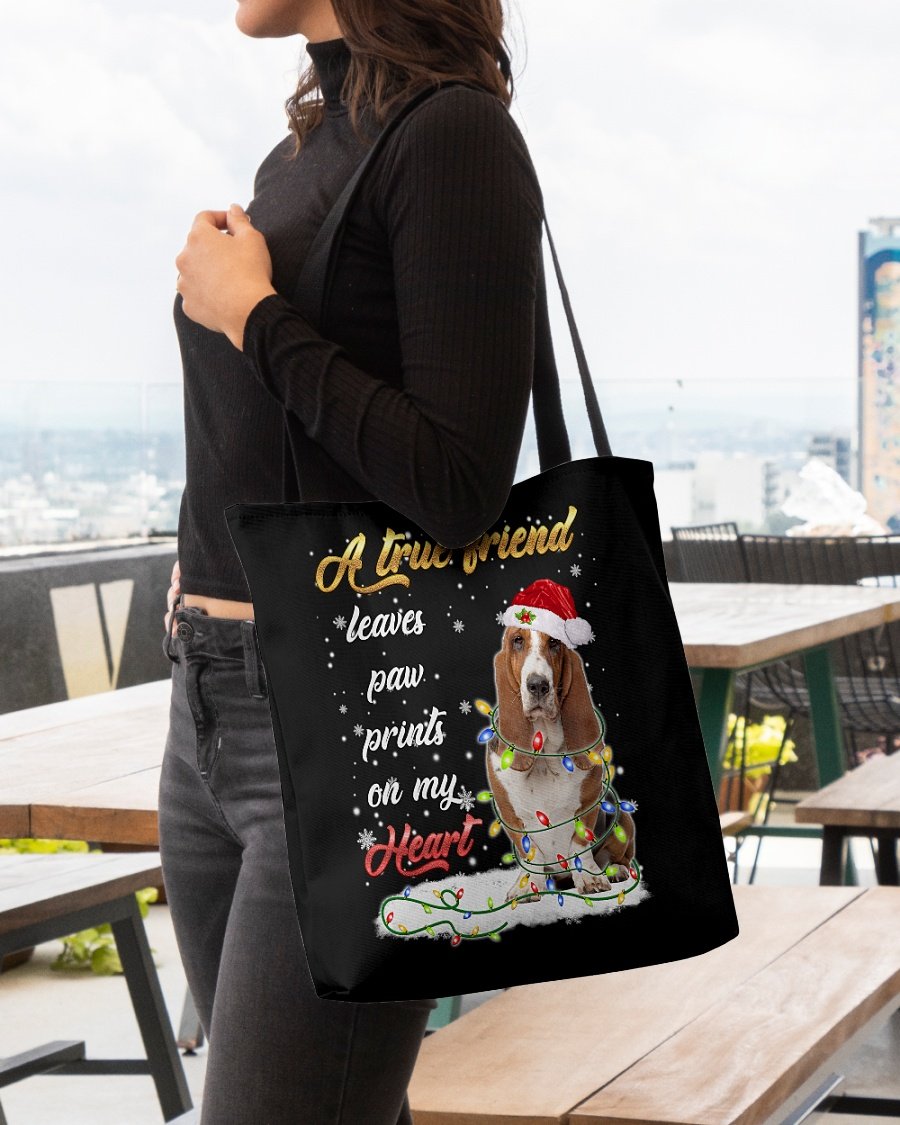 Paw Prints-Basset Hound-Cloth Tote Bag