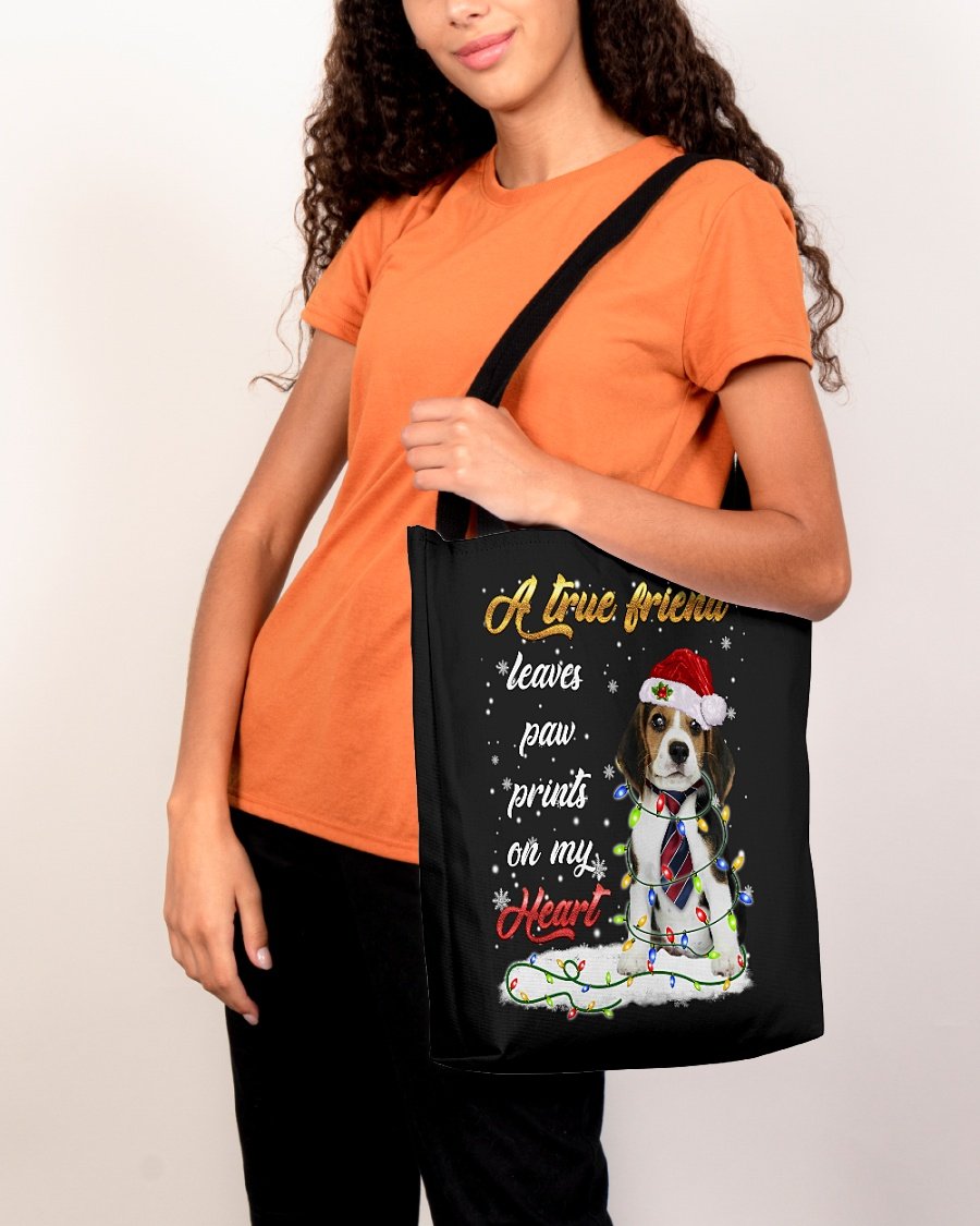 Paw Prints-Beagle 1-Cloth Tote Bag